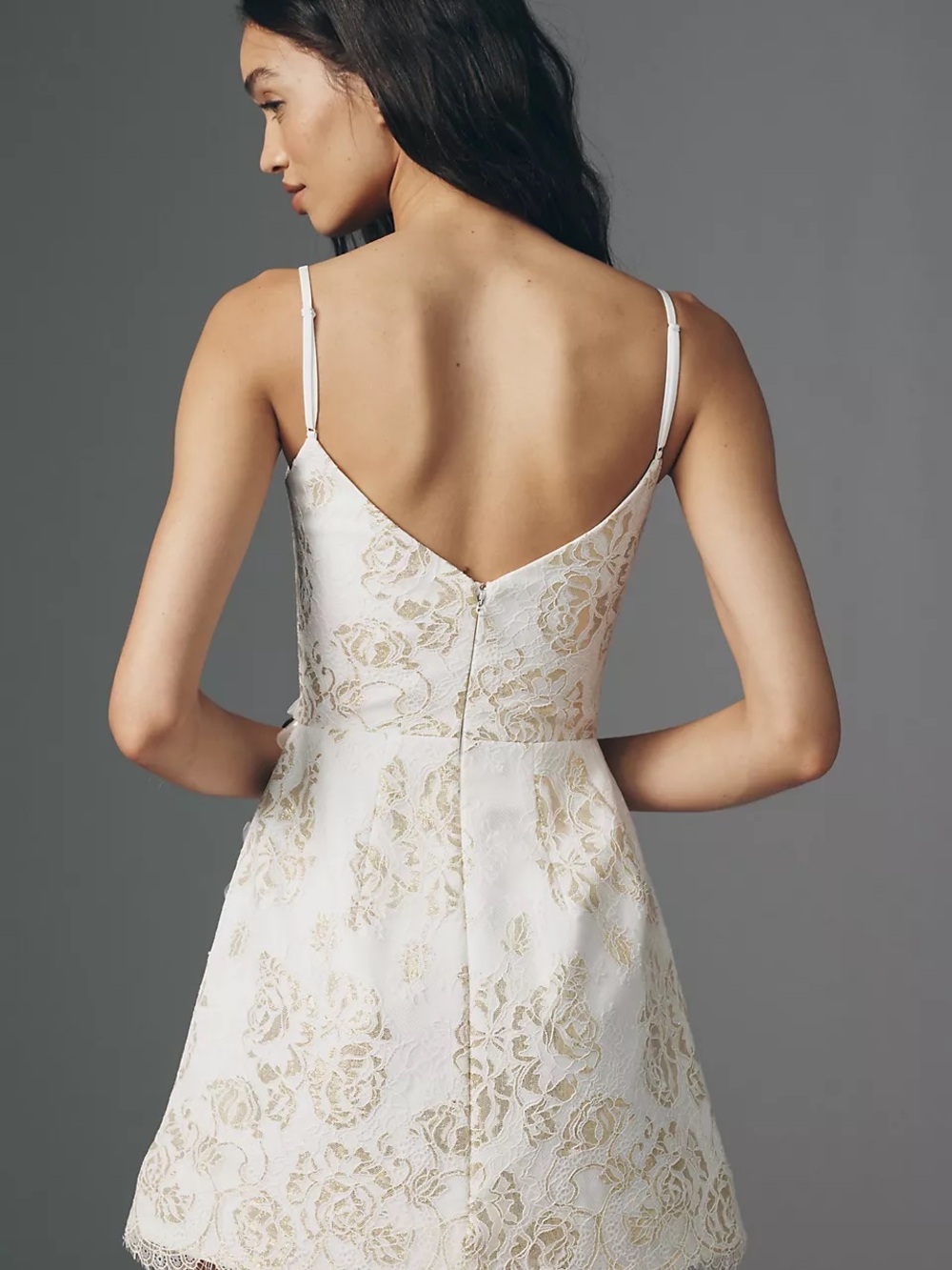 Helsi Nadine Mini Dress in white/Gold Size XS - Flaw noted- No 3D flowers !!!!